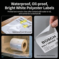 Gulungan Label Poliester Putih Mengkilap Label Stiker PP Label Pita Transfer Termal Poliester Label Barcode BOPP