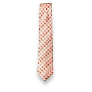 Premium <b>Orange</b> Plaid Necktie for <b>Men</b> | Formal Business Wedding Party Woven Designer Fashion <b>Tie</b> | Luxury Gift Wear Style Export - Product Image 2