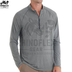 Customizable Blank Design Logo Wholesale Windproof Breathable <b>Half</b> ZIP Stand Collar Long <b>Sleeve</b> <b>Half</b> Zip T-<b>shirts</b> - Product Image 6