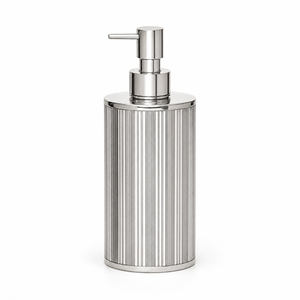 Silver Ceramic <b>Soap</b> Dispenser with Chrome Pump Luxury Textured <b>Refillable</b> Liquid <b>Hand</b> Wash Bottle For Home Vanity Hotel Bathroom - Product Image 3