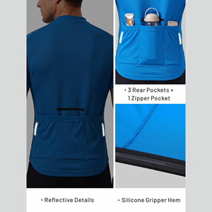 เสื้อปั่นจักรยานสำหรับผู้ชาย แขนสั้น ระบายอากาศได้ดี เหมาะสำหรับปั่นจักรยานเสือหมอบและเสือภูเขา ชุดกีฬา - Product Image 4