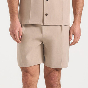Pantalones Cortos Bermuda de Lona Tejida de Color Sólido para Hombre, Cintura Media, Cierre con Cordón, Casuales, para Gimnasio, Correr, Secado Rápido, 100% Algodón - Product Image 3
