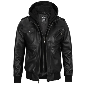 Plain High Street Men's <b>Gothic</b> Biker <b>Jacket</b> Punk Leather Coat Winter Eco-friendly Silver Skull Cross Hardware Slim Fit Stand - Product Image 1