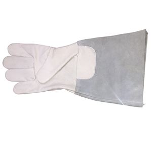 Guantes de soldadura Tig a prueba de calor con aislamiento dividido de grano de vaca con logotipo personalizado, manga larga, trabajo de seguridad, mano de cuero, trabajo de algodón XL - Product Image 3
