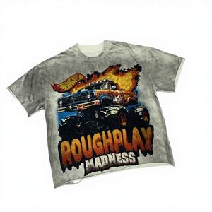Camiseta de Verano Oversize de Manga Corta con Estampado de Serigrafía Directa de Diamantes, 100% Algodón Tejido, Blanca, Estilo Casual - Product Image 3