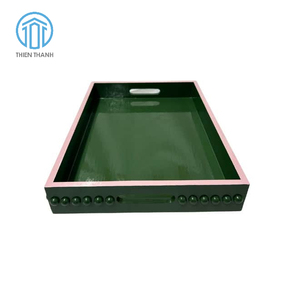 ถาดไม้ MDF เคลือบเงา ดีไซน์ใหม่ ทำมือ หรูหรา สีเขียว สำหรับเสิร์ฟ ตกแต่ง เหมาะสำหรับโรงแรม ร้านอาหาร บ้าน  ขายส่ง - Product Image 3