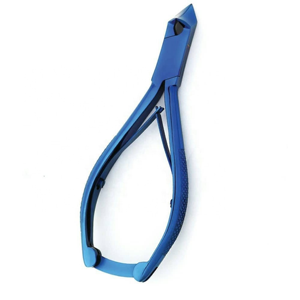 Coupe-ongles professionnel en acier inoxydable bleu de qualité supérieure, forme lune, outil de podologie robuste pour ongles épais, OEM - Product Image 1