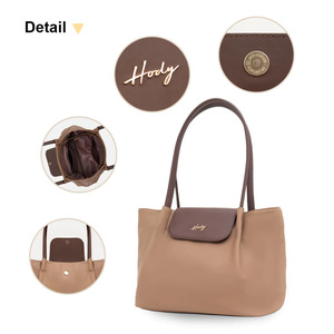 Hody Women's Fashion Luxury Minimalist Tote Bag Beige Brown Casual Handbag Two Handles Authentic - Product Image 4