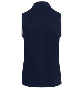 Polo sans manches pour femme, bleu marine, à séchage rapide, tricoté, pour le golf, coupe classique - Product Image 2