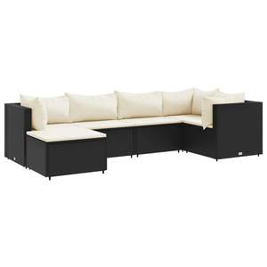 Set Lounge da Esterno Modulare in Rattan PE Nero a 6 Pezzi - Arredamento Modulabile per Patio - Product Image 2