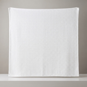 Plaid en tricot gaufré blanc respirant en coton texturé pour toutes les saisons - Product Image 2