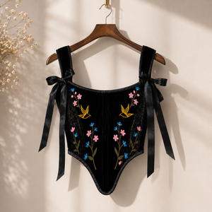 Corset Bustier Sculptant Sans Couture en Satin Noir Tissé Personnalisé OEM pour Femme, Broderie Florale, Effet Amincissant sur la Taille, Livraison DHL - Product Image 4