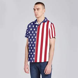 2025 Customizable Veteran Patriotic Button-up <b>Shirt</b> Soft Quick Dry Wrinkle-Free for Casual <b>Tropical</b> Party USA Attire Size 6XL - Product Image 2