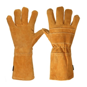 ถุงมือหนังวัวแท้คุณภาพสูง ทนทาน สำหรับงานเชื่อม งานดับเพลิง และปิ้งย่าง ป้องกันความร้อน ถุงมือนิรภัย - Product Image 1