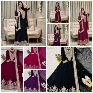 Indian Boutique Designer Trending Embroidered Georgette Gown And Dupatta Set For Women Traditional Indian Wedding Party Wear - Product Image 5