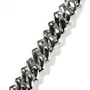 Cadena cubana Miami de plata 925 bañada en oro, con eslabones escalonados de baguette y redondos de 2 filas, para hombre, regalo - Product Image 6