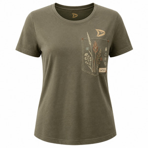 T-shirt Premium Teint en Pièce pour Femme, Grammage Lourd 200 GSM, en Jersey Soie/Coton Lavé, Coupe Ample, Luxe, Grande Taille, Style Y2K, Col Rond - Product Image 1