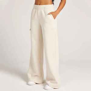 Pantalon évasé pour femme de haute qualité, design personnalisé 2026, très vendu, taille haute, 100 % coton, pour l'été - Product Image 5
