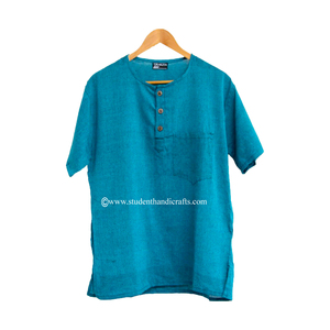ชุดคุร์ตะผ้าฝ้าย 100% สีน้ำเงิน - Product Image 1