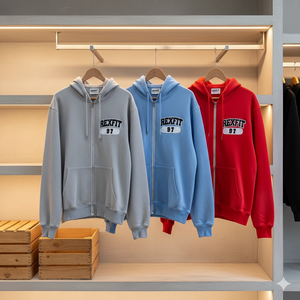 Sudadera con capucha unisex de alta calidad con cremallera, bordado de logotipo personalizado, estilo streetwear, hombros caídos, lavado ácido, MOQ bajo - Product Image 5