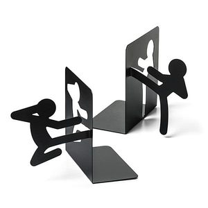 Sujetalibros de diseño tradicional en hierro negro con revestimiento, de estilo clásico para la organización de la sala de estudio y la biblioteca del hogar. - Product Image 2