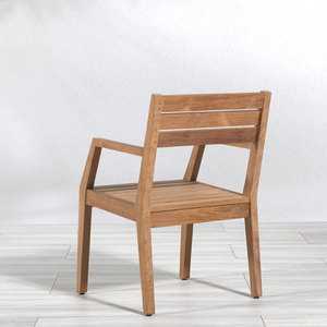 Silla de Jardín Moderna de Teca Sólida con Respaldo de Listones, Muebles de Comedor Resistentes para Exteriores, Más Vendida - Product Image 4