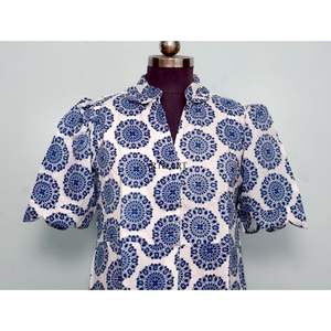 Hermoso y cómodo vestido maxi de algodón con estampado digital a mano y motivo sólido, estilo canguro, para mujer, cómodo, informal, para fiestas. - Product Image 2