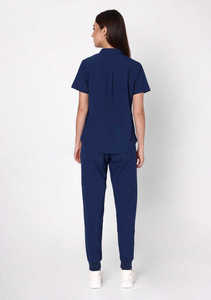 Ensemble de tenues médicales pour femmes avec col mandarin, haut à manches courtes et pantalon en tissu polyester, détection d'aiguilles, usage hospitalier, service OEM - Product Image 2