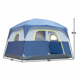 Tenda da Campeggio Familiare di Lusso per 6 Persone, Impermeabile e Antivento, Facile da Montare, Doppio Strato, 1 Porta a Rete, 5 Grandi Finestre - Product Image 4