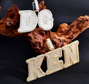 Personalized Name Pendant <b>Necklace</b> With 12mm Cuban Link Chain Custom <b>Initial</b> Letter Jewelry For Hip Hop Fashion And Birthday - Product Image 3