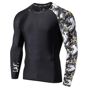 Custom Logo Men Long Sleeve Rash Guard <b>Compression</b> <b>Shirt</b> Graphic Print UV Protection OEM Manufacturer Bulk - Product Image 1