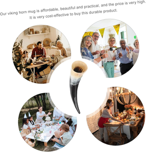 Cuerno Vikingo de Alta Calidad para Beber, Cuerno de Buey Natural Pulido para Cerveza, Vino, Vodka con Soporte, Diseño Nórdico Auténtico - Product Image 6