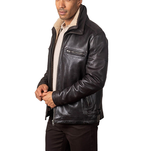 Wholesale <b>Men</b> <b>Leather</b> <b>Jacket</b> Genuine <b>Leather</b> Biker Bomber Racer Style OEM Custom Brand Label Low MOQ Supplier - Product Image 3