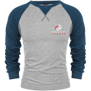 T-shirts Smart Fit classiques, T-shirts de baseball sur mesure, T-shirts en coton à manches longues raglan pour hommes, T-shirts à col rond - Product Image 1