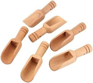 Cuillère en bois écologique au design classique avec long manche pour café, thé, herbes et sels de bain - Product Image 3