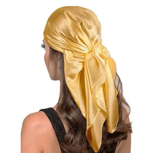 Pañuelo de seda de 90cm para mujer, accesorios para el cabello de moda para las cuatro estaciones, Hijab, Foulard, Bandana, pañuelo para la cabeza - Product Image 3