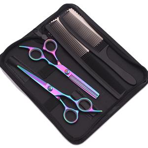Kit de Tijeras de Peluquería de Alta Calidad en Color Plateado, 6 Piezas, Hermosos Kits de Peluquería con Estuche de Cuero con Cierre - Product Image 3