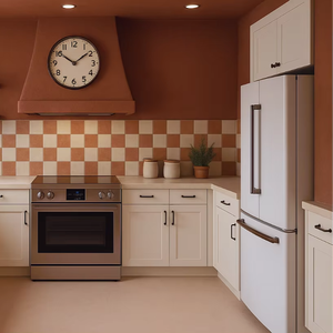 Meubles de cuisine modernes en bois de pin massif et céramique Home WIT PRODUCE, panneaux de porte muraux plats, résistants à l'eau, installation facile - Product Image 1