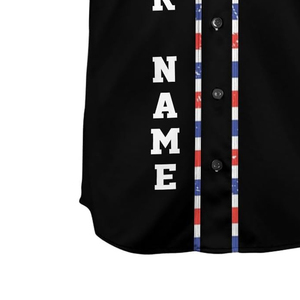 Custom Barber Shop Sublimated Jersey Black With Red White Blue Trim Personalized Name And Logo - Product Image 4