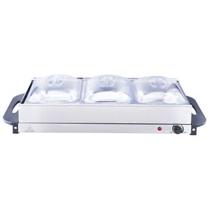 Calentador de Comida Eléctrico de Acero Inoxidable con Control Automático de Temperatura, 25.6" x 15", Juego de Recipientes para Buffet Portátil - Product Image 1