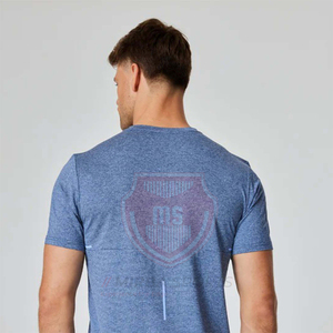 T-shirt de course pour homme, coupe ajustée, tricoté, respirant, style sportif, manches courtes - Product Image 6