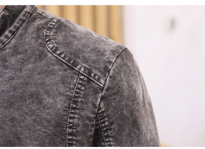 <b>Men's</b> <b>Summer</b> Sporty Style Denim <b>Jacket</b> with Embroidered Khmer Motorcycle Design Zipper Closure Completed Product Clothing - Product Image 3
