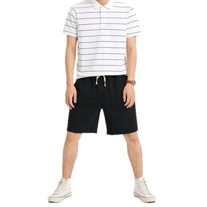 Shorts d'été décontractés pour hommes, coupe droite ample, 100 % coton respirant, séchage rapide, taille plus, longueur genou, fabriqués en usine OEM - Product Image 5