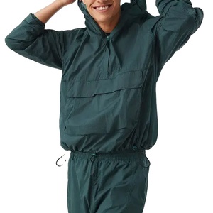 Men's <b>Hooded</b> Sports Pullover Quarter <b>Zip</b> Windbreaker Tracksuit Set Joggers Pants Breathable Windproof Quick Dry Lightweight - Product Image 2