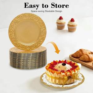 Assiette de présentation ronde décorative Or et Argent pour Mariage, Événement, Hôtel, Restaurant, Décoration de Table - Product Image 3