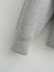 Sudadera con Capucha Unisex Extra Grande con Cierre, Color Gris Sólido, 100% Algodón Felpa, Transpirable, Informal, para Otoño, con Bolsillos - Product Image 5
