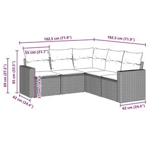 ชุดโซฟาสวนหวายสีน้ำตาลและครีม รุ่น PE  โครงเหล็กเคลือบสีฝุ่น - Product Image 3