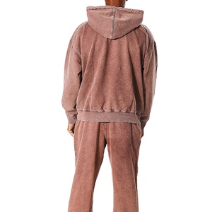Sweat à capuche personnalisé de haute qualité lavé à l'acide 100% coton poids lourd goutte épaule sweats à capuche lavés à l'acide hommes par BS 2026 - Product Image 5