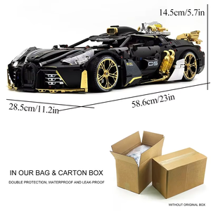 Black Midnight Sound Roadster 1:8 MOC 10631 Ensemble de briques de construction Véhicule de haute technologie Fougueux Jouet créatif pour garçons et enfants - Product Image 5