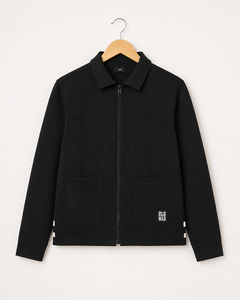 Black women's <b>Zip</b> <b>Up</b> <b>Jacket</b> Casual Collar Outerwear Windproof Breathable Long Sleeve Coat for Autumn Winter - Product Image 1